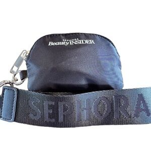Sephora Black Beauty Insider Mini Pouch with Logo Strap